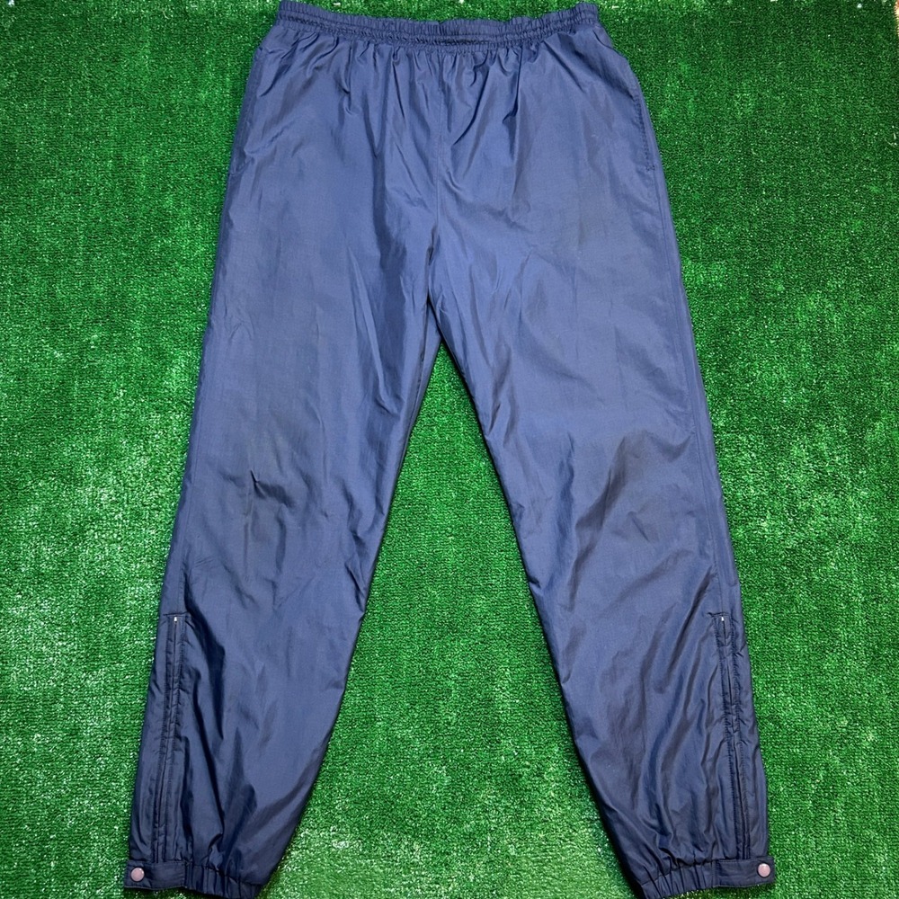 VTG 80s 90s Black Ice Ultrex Nylon Track Pants Tech Shell Mens L Navy Gorpcore